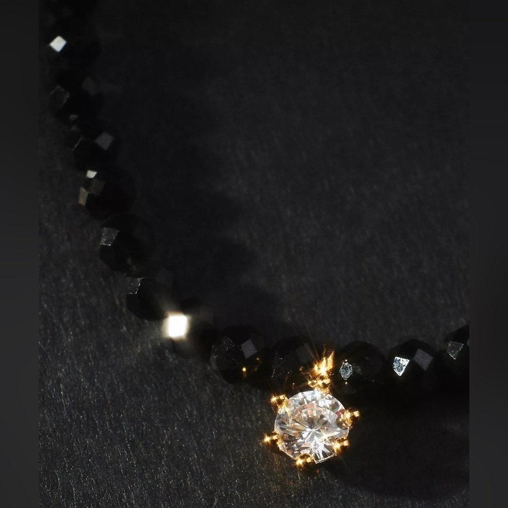 NWT Crystal Pendant Beaded Necklace By Anthropologie - Picture 3 of 3